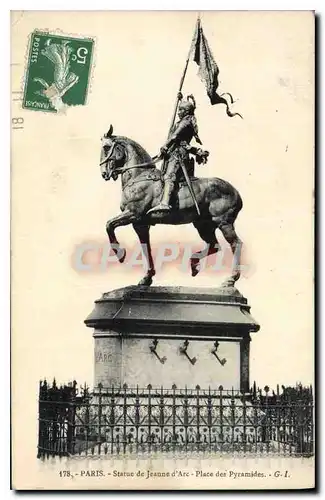 Cartes postales Paris Statue de Jeanne d'Arc Place des Pyramides