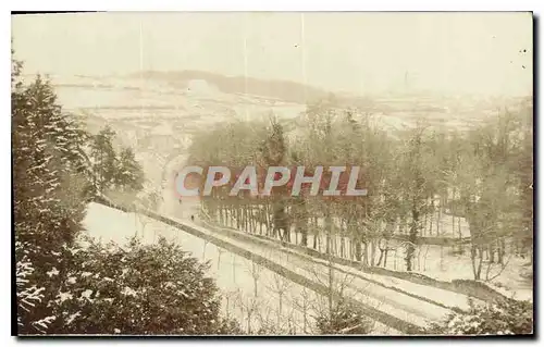 CARTE PHOTO Route sous la neige