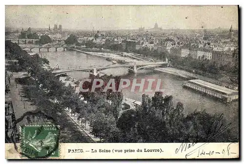 Ansichtskarte AK Paris La Seine vue prise du Louvre