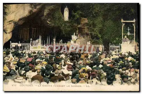 Cartes postales Lourdes La Grotte Pendant la Sermon