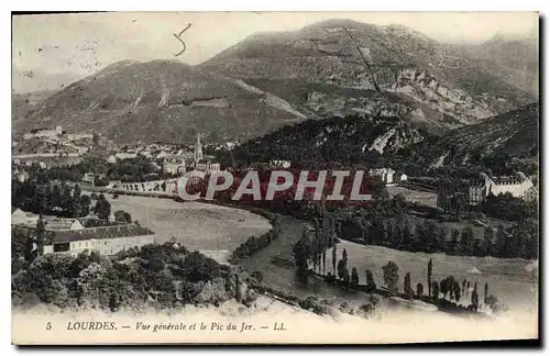 Cartes postales Lourdes Vue generale et le Pic du Jer