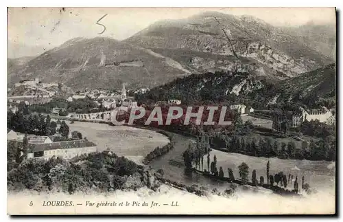 Cartes postales Lourdes Vue generale et le Pic du Jer