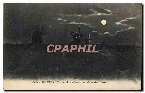 Cartes postales Noirmoutier Les 4 moulins a vent de la Gueriniere