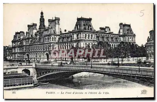 Cartes postales Paris Le Pont d'Arcole et l'Hotel de Ville