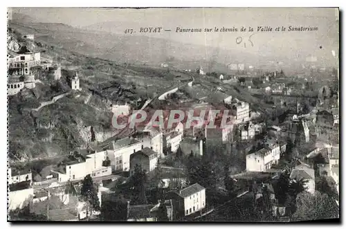 Cartes postales Royat Panorama sur le chemin de la Vallee et le Sanatorium