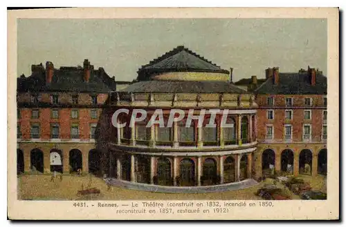 Cartes postales Rennes Le Theatre (Construit en 1832 incendie en 1850 reconstruit en 1857 restaure en 1912)