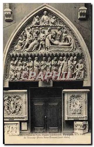 Ansichtskarte AK Cathedrale Notre Dame de Paris Facade meridionale Tympan de la Porte du Transept (Porte Sainte E