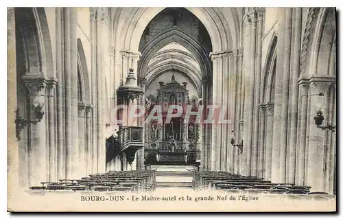 Cartes postales Bourg Dun Le Maitre autel et la grande Nef de l'Eglise