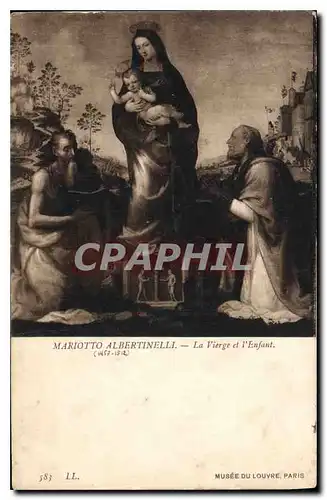 Cartes postales Mariotto Albertinelli La Vierge et l'Enfant Paris Musee du Louvre