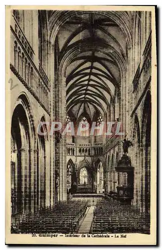 Ansichtskarte AK Quimper Interieur de la Cathedrale Le Nef