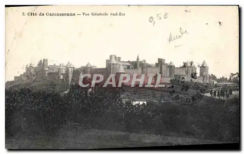 Cartes postales Cite de carcassone Vue Generale Sud Est