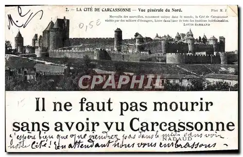 Ansichtskarte AK La Cite de Carcassone Vue generale du Nord