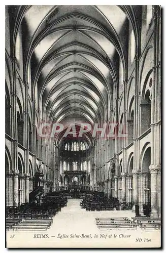 Cartes postales Reims Eglise Saint Remi le Nef et le Choeur