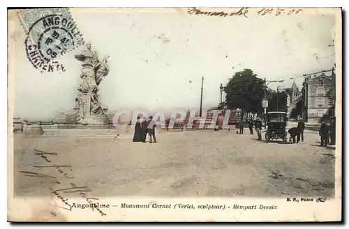 Cartes postales Angouleme Monument Carnot (Verlet Sculpteur) Rempart Desaix