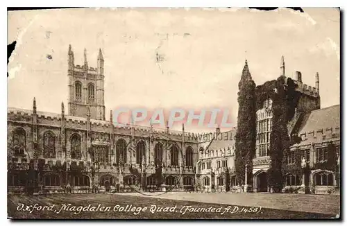 Cartes postales Oxford Magdalen College Quad (Fondede F D 1458)