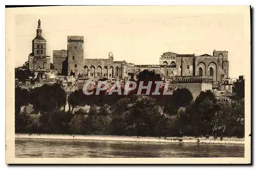 Cartes postales Avignon (Vaucluse) Le Palais des Papes vu de la rive droite du Rhone