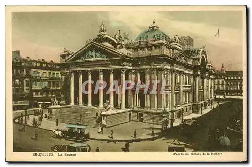 Cartes postales Bruxelles La Bourse d'apres un Tablea de C Holborn