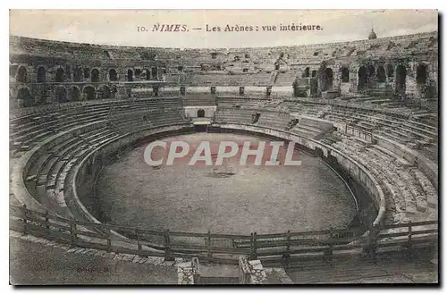 Cartes postales Nimes Les Arenes vue interieur