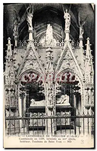 Cartes postales Cathedrale de Treguier (C du N) Commence en 1339 terminee au XVe siecle Interieur de Saint Yves