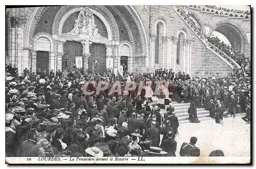 Ansichtskarte AK Lourdes La Procession devant le Rosaire