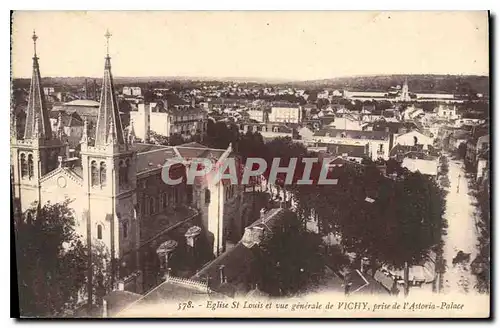 Cartes postales Vichy Eglise St Louis et vue generale de Vichy prise de l'Astoria Palace