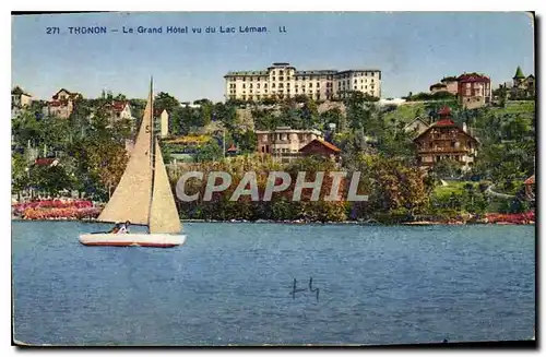 Cartes postales Thonon Le Grand Hotel vu du Lac Leman