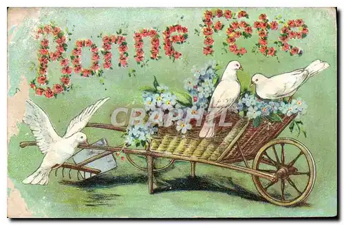 Cartes postales Fantaisie Fleurs ColombesBonne Fete