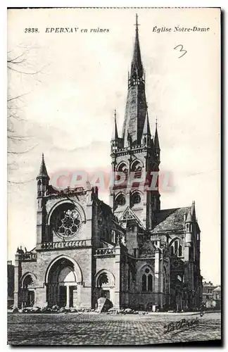 Cartes postales Epernay en ruines Eglise Notre Dame