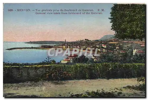 Cartes postales Menton Vue generale prise du Boulevard de Garavan