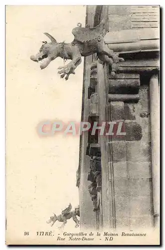 Ansichtskarte AK Vitre Gargouilles de la Maison Rennaissance Rue Notre Dame