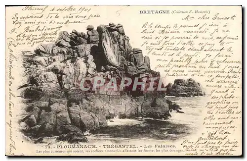 Cartes postales Bretagne Ploumanach Tregastel Les Falaises