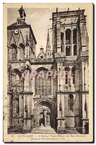 Ansichtskarte AK Guingamp L'Eglise Notre Dame de Bon Secours (Facade Occidentale)