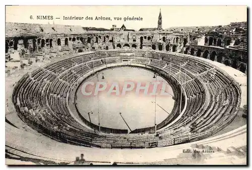 Cartes postales Nimes Interieur des Arenes Vue generale