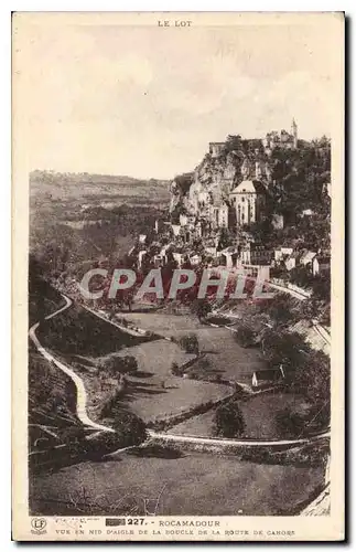 Cartes postales Rocamadour Vue en Nid d'Aigle de la Boucle de la Route de Cahors