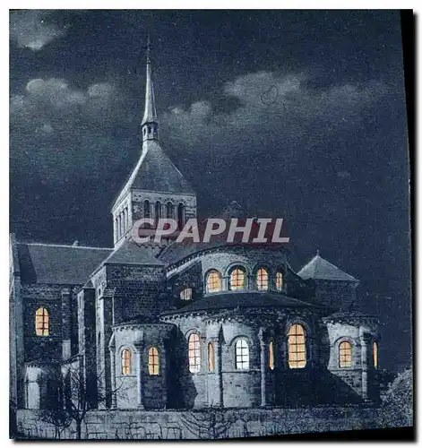 Cartes postales St Benoit La nuit La basilique