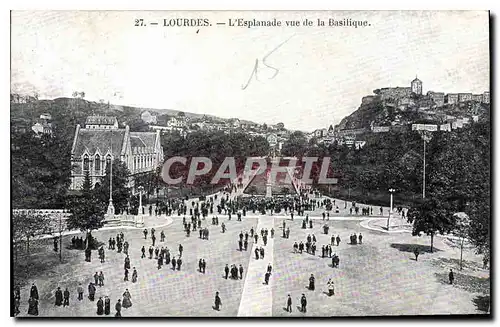 Cartes postales Lourdes L'Esplanade vue de la Basilique