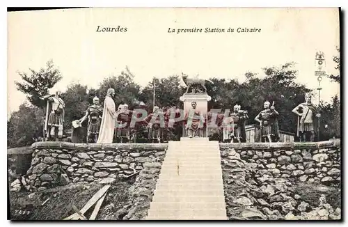 Ansichtskarte AK Lourdes La premiere Station du Calvaire