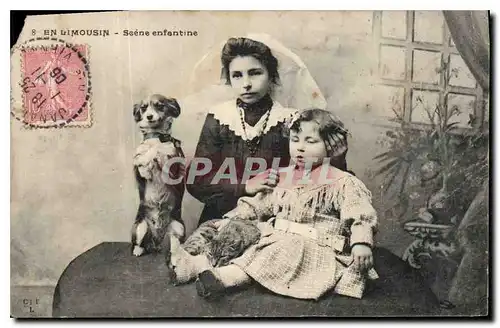 Cartes postales En Limousin Scene enfantine