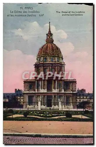 Cartes postales Paris Le Dome des Invalides et les nouveaux Jardins