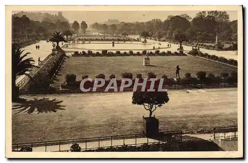 Cartes postales Les Jardins du Luxembourg vus de la Bibliotheque du Senat
