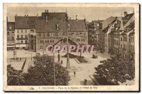 Cartes postales Mulhouse Place de la Reunion et l'Hotel de Ville