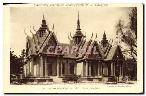 Ansichtskarte AK Paris Exposition Coloniale Internationale Section Indochine Pavillon du Cambodge