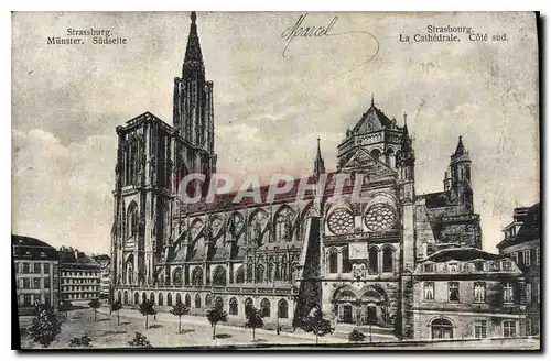 Ansichtskarte AK Strasbourg La Cathedrale cote Sud