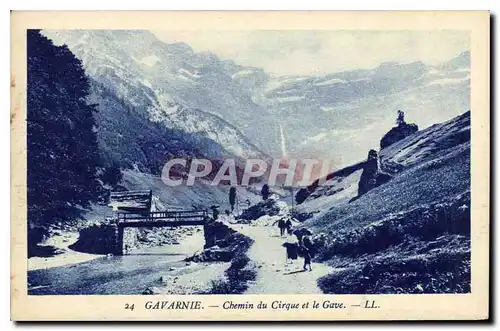 Cartes postales Gavarnie Chemin du Cirque et Gave