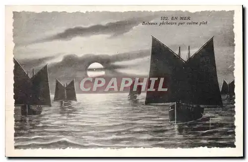 Cartes postales En Mer Bateaux pecheurs par calme plat