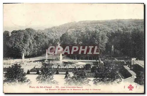 Ansichtskarte AK Parc de St Cloud Les Grandes Eaux Le Bassin St Jean et le Bassin du Fer a Cheval