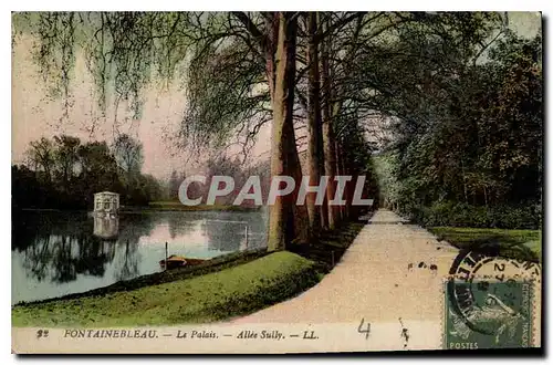 Ansichtskarte AK Fontainebleau Le Palais Allee Sully