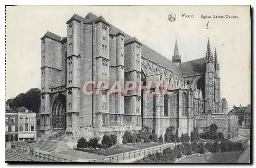 Cartes postales Mons Eglise Sainte Waudru