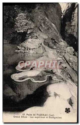 Ansichtskarte AK Puits de Padirac (Lot) Grand Dome Lac superieur et Stalagmites