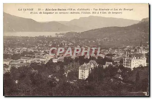 Cartes postales la Savoie Aix les Bains (953 m d'altitude) Vue Generale et Lac du Bourget